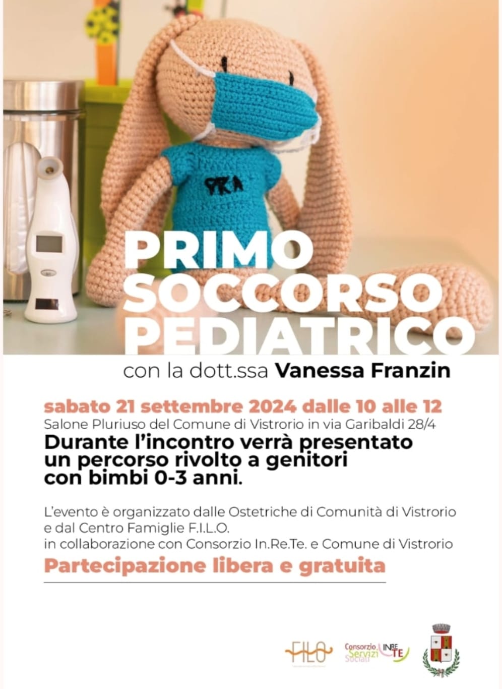 Locandina Primo soccorso pediatrico a Vistrorio